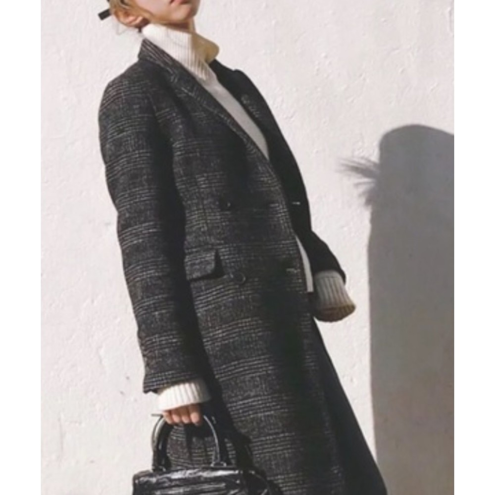 Zara Black and White Pea Coat